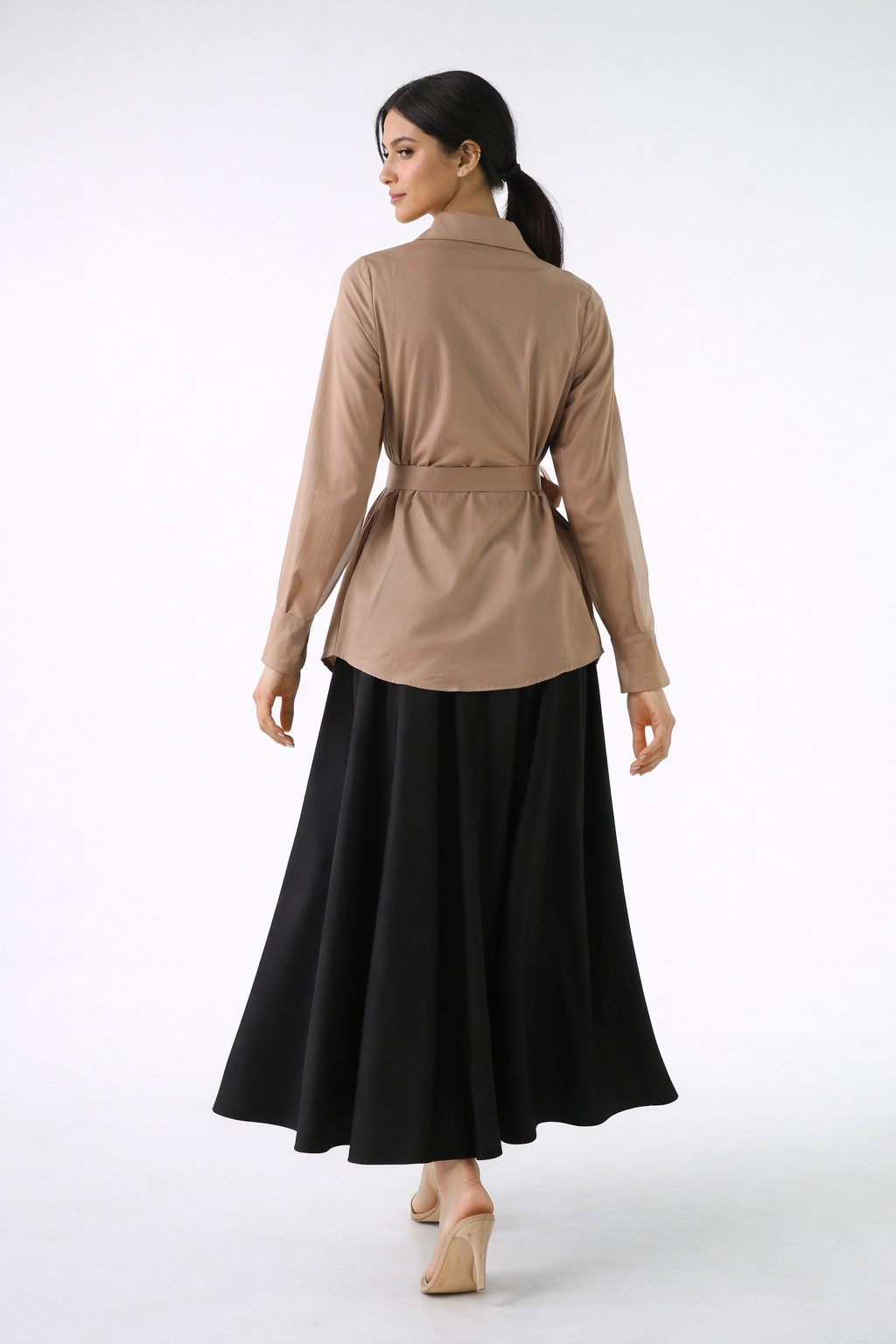 Belted Tailored Cotton Shirt - Montania Shop