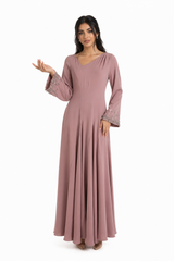 Embellished Cuff Flowing Maxi Dress