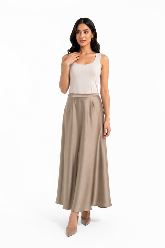 Lustre Satin Maxi Skirt - Montania Shop