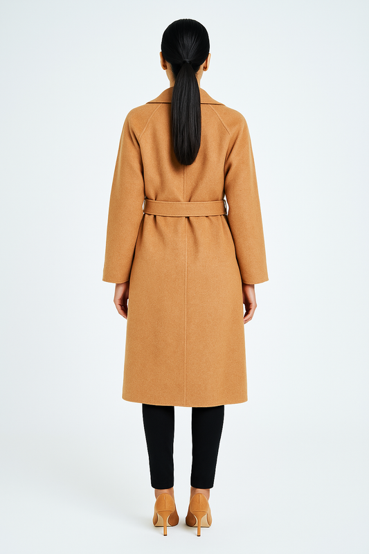 Women’s Double-Breasted Belted Long Coat