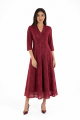 Celeste Embellished Lace Midi Dress