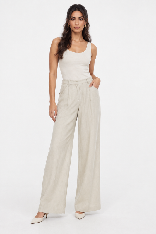 Wide-Leg Tailored Pants