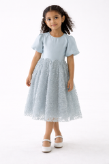 Girls’ Puff Sleeve Tulle Dress