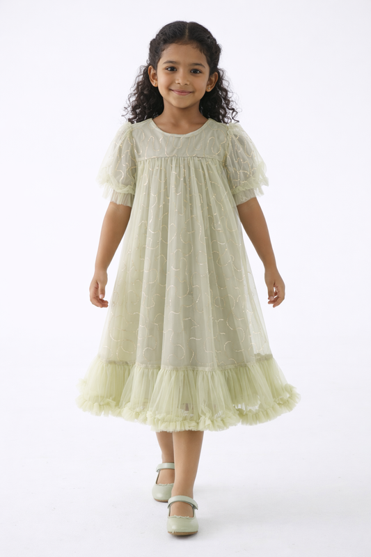 Girls Embellished Tulle Party Dress