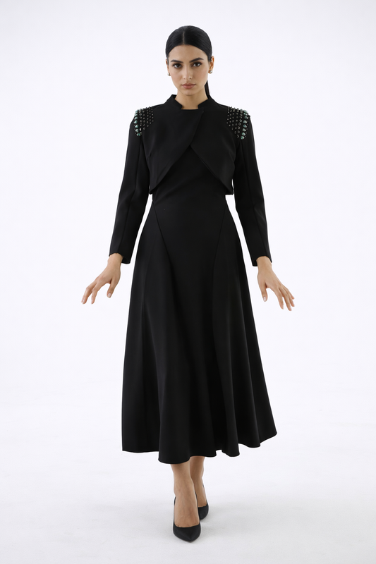 Embellished Cropped Overlay Jacket