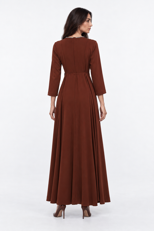 Embellished Wrap-Style Maxi Dress