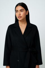 Women’s Double-Breasted Belted Long Coat