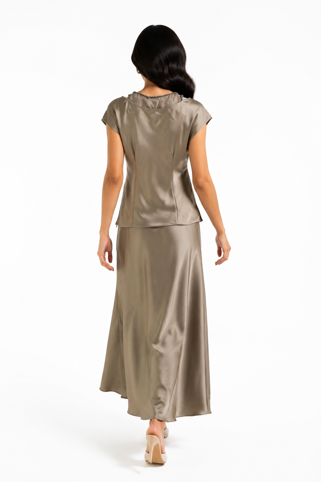 Layali Satin Embellished Layered Top - Montania Shop