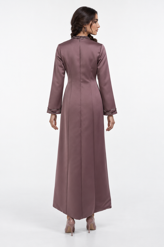 Satin Sculpted A-Line Maxi Dress