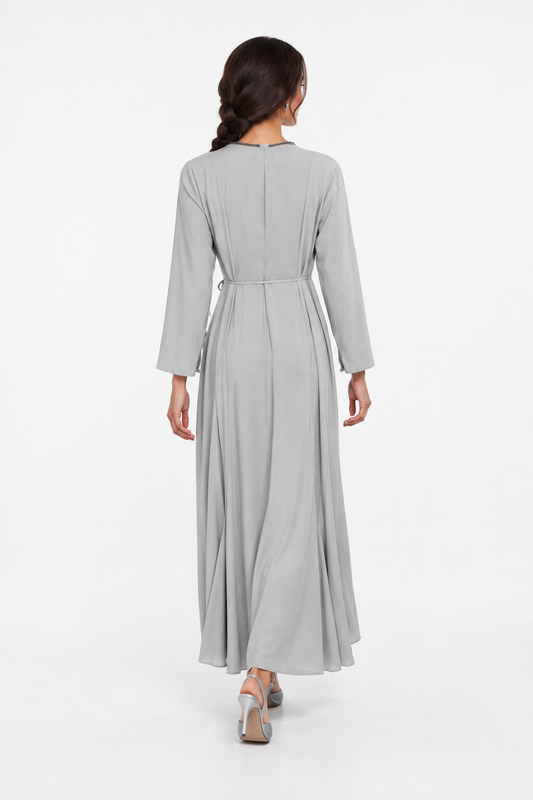 Embellished Wrap-Style Maxi Dress