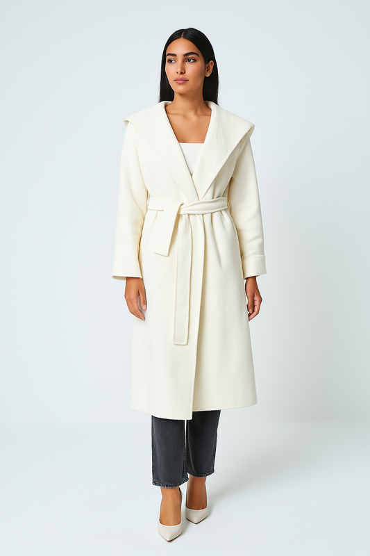 Women’s Hooded Wrap Coat with Belt