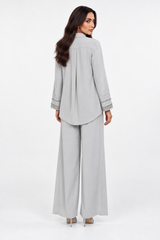 Embellished Cuff High-Low Shirt