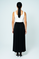 Semi-Wrap Embellished Waist-Tie Maxi Skirt