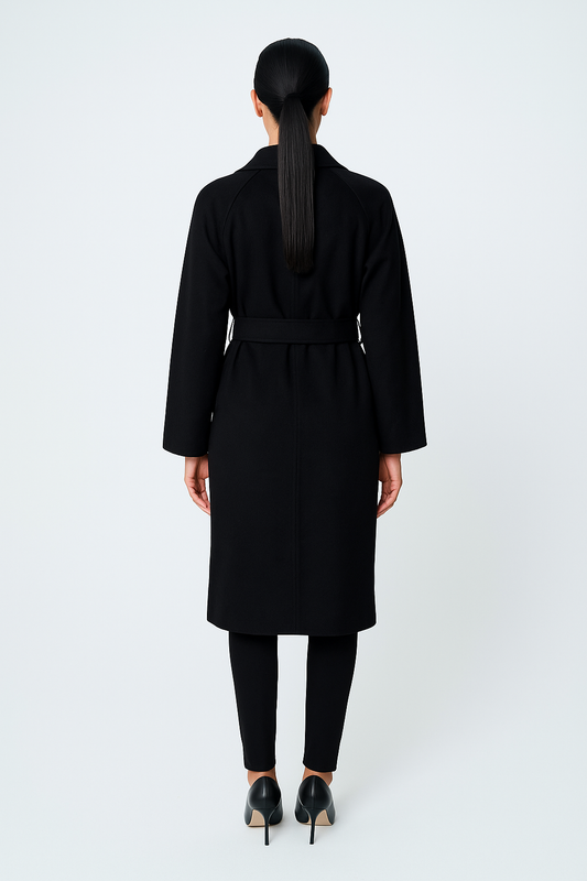 Women’s Double-Breasted Belted Long Coat