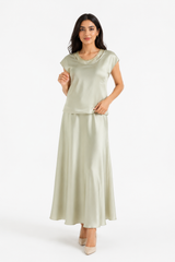 Layali Satin Embellished Layered Top