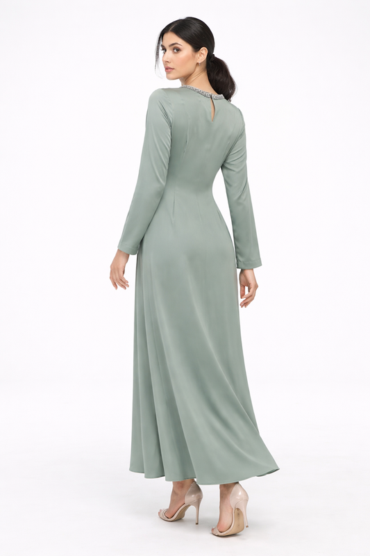 The Amara Embellished Cut-Out Evening Dress