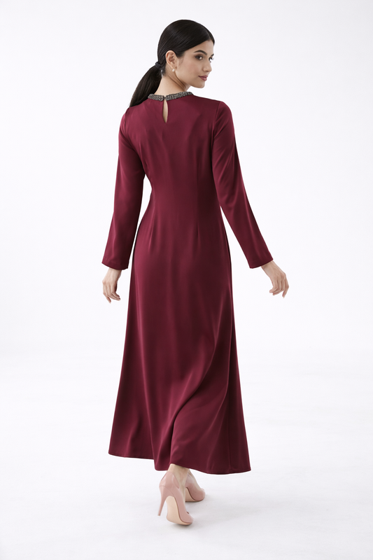 The Amara Embellished Cut-Out Evening Dress