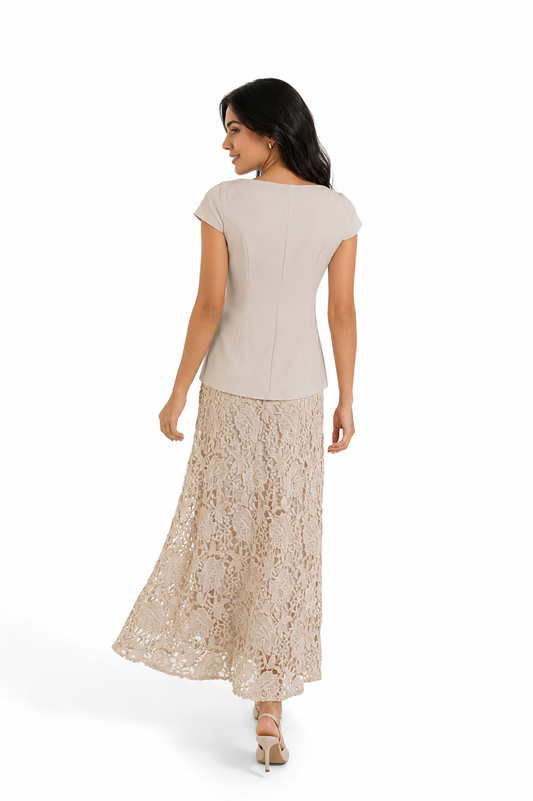 Celeste Lace Hem Maxi Dress