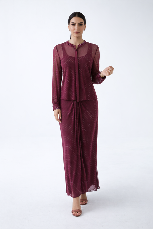 Elegant Embellished Sheer Shirt