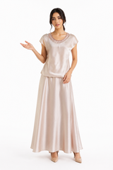 Lustre Satin Maxi Skirt - Montania Shop