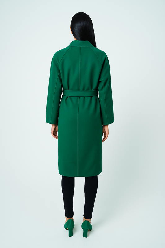 Women’s Double-Breasted Belted Long Coat