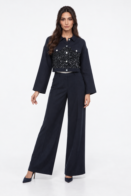 Wide-Leg Tailored Pants
