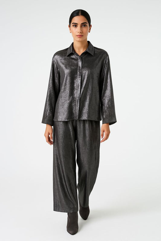 Metallic Finish Relaxed Shirt
