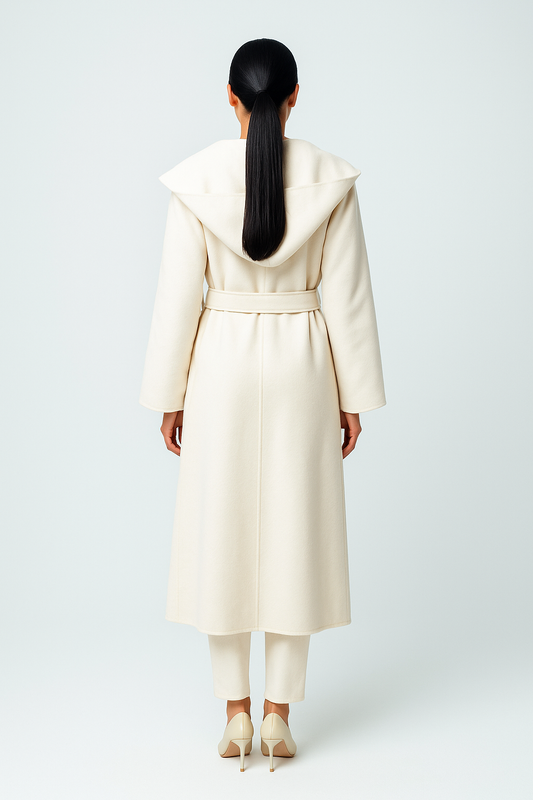 Women’s Hooded Wrap Coat with Belt