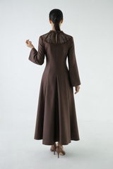 Elegant Embellished Yoke Maxi Dress