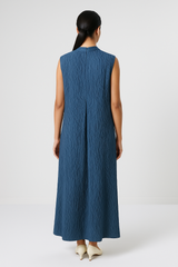 طقم مكون من قطعتين بتصميم مكسّر (فستان بلا أكمام + كارديغان)