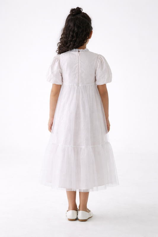 tulle overlay dress Girls Elegant Tulle Overlay Dress – Montania Shop