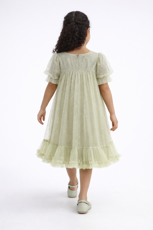 Girls Embellished Tulle Party Dress