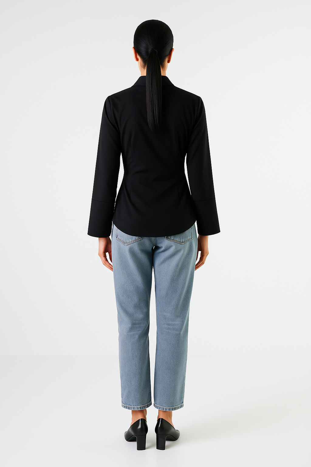 Wrap-Front Blouse with Soft Shawl Collar - Montania Shop