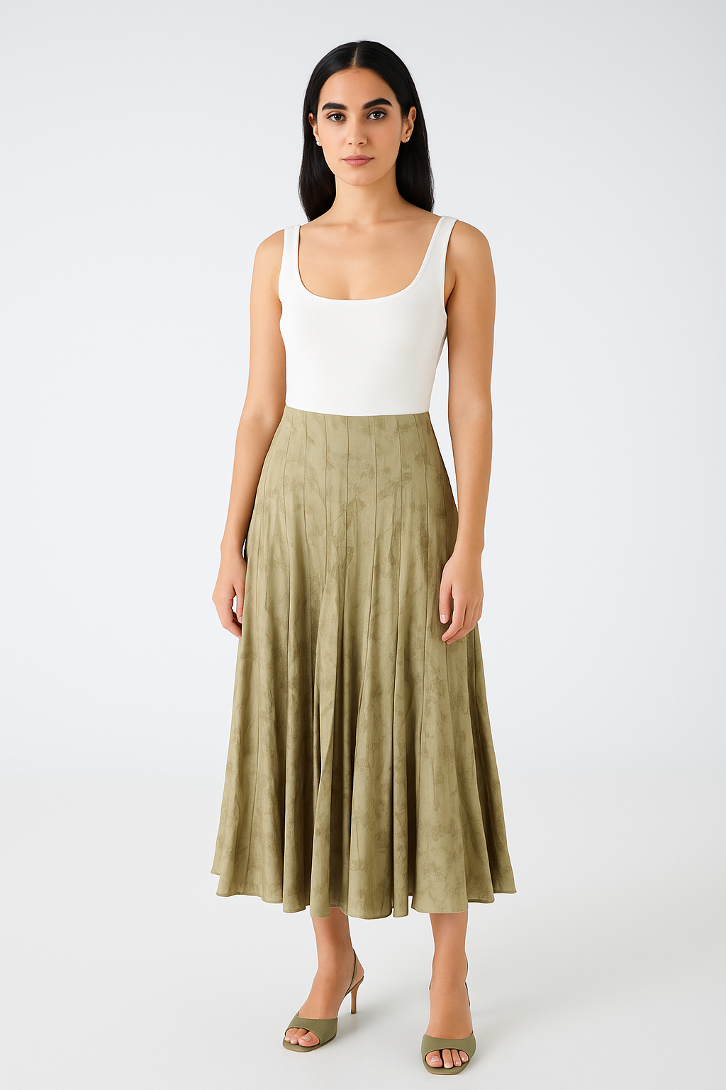 Flowy High-Waist Midi Skirt - Montania Shop
