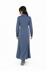 Embellished Collar Draped Maxi Dress