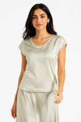 Layali Satin Embellished Layered Top