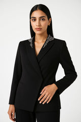 Amara Embellished Tailored Wrap Jacket