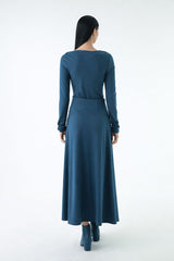 Asymmetric Gathered Maxi Skirt