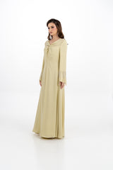 Twist Front Maxi Dress with Stone Tassel Cuffs