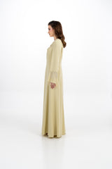 Twist Front Maxi Dress with Stone Tassel Cuffs