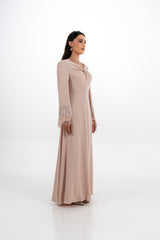 Twist Front Maxi Dress with Stone Tassel Cuffs