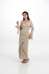 Asymmetrical Wrap Skirt with Waist Tie