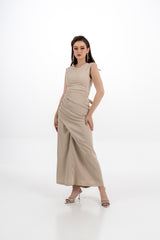Asymmetrical Wrap Skirt with Waist Tie