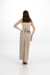 Asymmetrical Wrap Skirt with Waist Tie