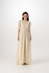 Luxurious Maxi Dress with Removable Embellished Jacket