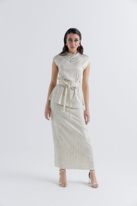 Elegant Textured Maxi Skirt