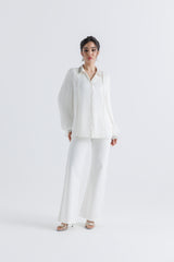 Elegance Redefined: Embellished Pleated Sleeve Shirt