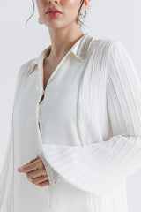 Elegance Redefined: Embellished Pleated Sleeve Shirt