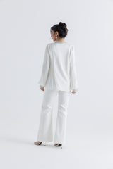 Elegance Redefined: Embellished Pleated Sleeve Shirt
