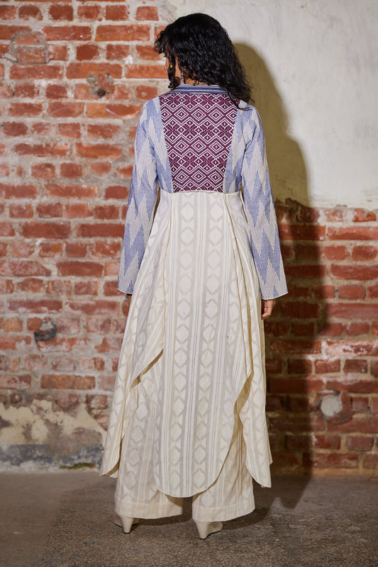 طقم ليالي رمضان بفستان غير متماثل مع بنطال